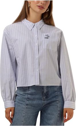 Another Label Dames, Blouses & Shirts, Blauw, Maat: XL Katoen