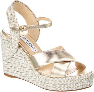 Jimmy Choo London Dellena 100 Leather Wedge Sandal
