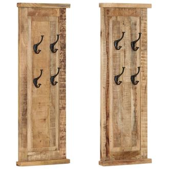 vidaXL Percheros 2 Unidades Madera Maciza De Mango 38x100 Cm Vidaxl