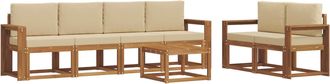vidaXL Conjunto De Sof&aacute;s De Exterior 7 Uds. Natural Y Beige Vidaxl