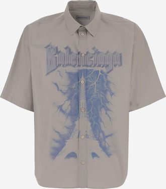 Balenciaga Mens Shirt Cotton Grey
