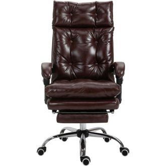 Vinsetto Vinsetto - Poltrona Ufficio Pelle pu Marrone Schienale Reclinabile 135&deg;