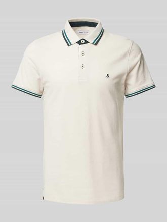 Jack & Jones Jack & Jones Slim Fit Poloshirt mit Logo-Stitching Modell PAULOS in Beige, Gr&ouml;&szlig;e XXL