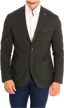 La Martina Formal Blazer - Heren - Blazers - Groen - L - Katoen - Jassen