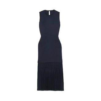 Dion Lee Navy Stretch Crepe Fitted Midi Dress Size XXS