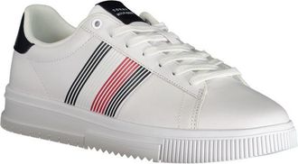 Tommy Hilfiger Striped Leather-Blend Sneaker - White