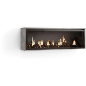 Skraut Home Chimenea El&eacute;ctrica Led, Sin Calor, 107x38x25cm, Sal&oacute;n - Comedor, Chimenea El&eacute;ctrica, Estilo Moderno, Gris Cemento - Skraut Home