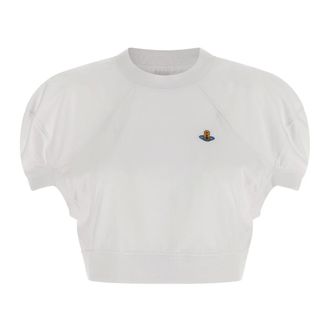 Vivienne Westwood Tops, Dames, Wit, XS, Katoen, Cropped Football T-Shirt