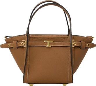 Tod's T Signature Leren Shopper - Dames - Shoppers - Bruin - ONE Size - Leer - Tassen