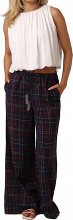 Shore Leave Beaded Beach Flannel Pants In Shoreside Plaid