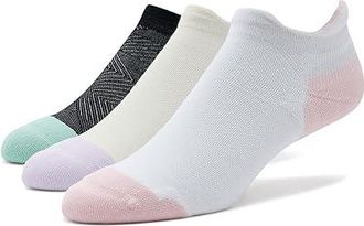 Feetures Elite Max Cushion No Show Tab 3-Pair Pack No Show Socks Shoes Lilac Breeze/White Rose/Mint Chip : SM (US Womens Shoe 4-6.5)