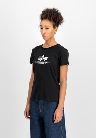Alpha Industries T-Shirt ALPHA INDUSTRIES New Basic T-Shirt BL W, Damen, Gr. XS, schwarz, Obermaterial: 100% Baumwolle, Shirts T-Shirt