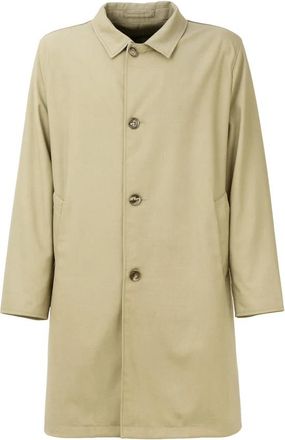 Cruna Reversible Caban Glencoe - Heren - Mantel - Beige - M - Wol - Jassen