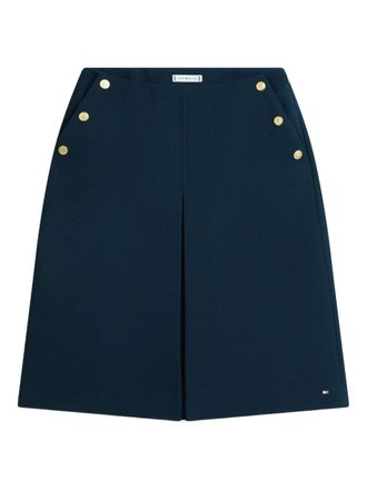 Tommy Hilfiger buttoned midi A-line skirt - women - Fabric - 36 - Blue