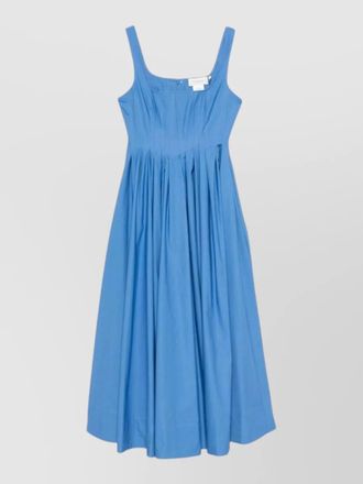 Sportmax cotton maxi dress pleated square neckline