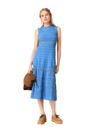 Maje Pointelle knit maxi dress in Blue at Nordstrom, Size 34 Eu