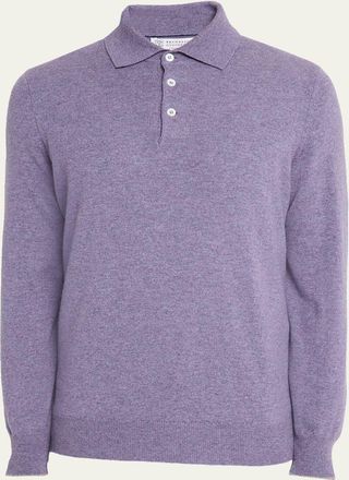 Brunello Cucinelli Mens Premium Cashmere Polo Sweater