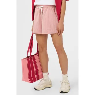 Sweaty Betty Summer Stripe Shorts in Melrose Pink White Stripe at Nordstrom, Size Small