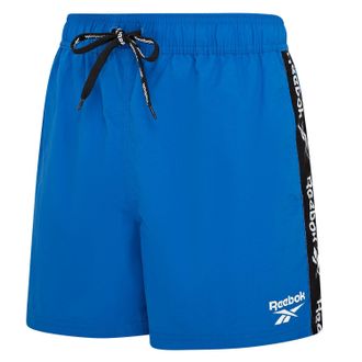 Reebok Badeshorts REEBOK Duke, Herren, Gr. XL, N-Gr, blau, Microfaser, Polyamid, unifarben, Badehosen Badeshorts, mit Kordelzug und elastischem Bund, mit Log