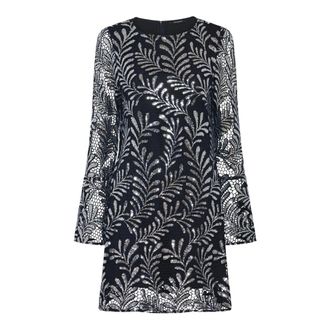 Bruuns Bazaar Short Dresses, female, Blue, Size: XL Dark Blue Silver Sequin Dress