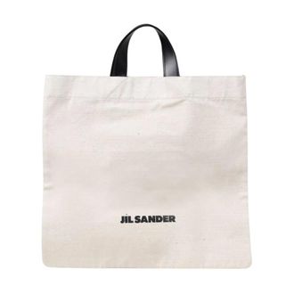Jil Sander Shopping Bags, female, Beige, ONE SIZE, Stylish Canvas Tote Bag