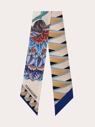 Ferragamo Women Flowers and Butterflies print silk mini bandeau Blue