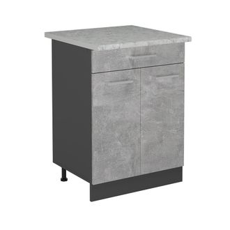 Vicco Mueble Bajo De Cocina R-line, Hormig&oacute;n, 60 Cm Et M&aacute;rmol