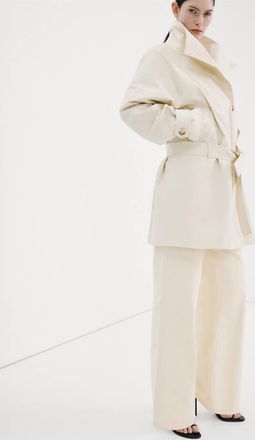 Mango Jeans wide leg vita bassa vaniglia - Donna - 38 - MANGO