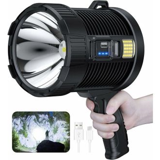OEM Foco Recargable, Foco Led De Mano De 100 000 L&uacute;menes, Linterna Grande, Foco Solar Exterior Superbrillante, Con L&aacute;mpara Cob, 6 Modos, Resistente Al Agu