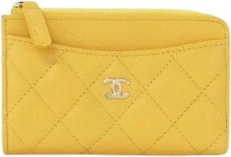 Chanel Pre-owned Wallets, female, Yellow, Size: ONE SIZE Pre-owned Leather Wallet