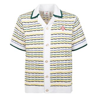 Casablanca Polo Shirts, male, Multicolor, Size: XL Tennis Crochet Shirt