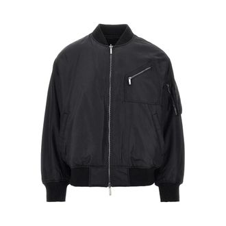 Emporio Armani Nylon Bomberjack met logopatch - Heren - Jassen - Zwart - Maat: L Nylon