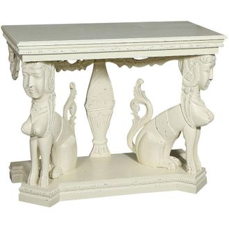 Biscottini International Biscottini - Consolle ingresso in legno 114x49x81 cm Mobili ingresso particolari Consolle bianca
