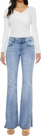 Minga London Groovy Mid Rise Flare Jeans In Medium Wash