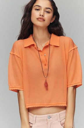 Maeve Short Sleeve Sheer Pullover