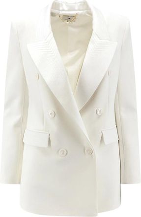 Elisabetta Franchi Blazer de doble botonadura - Jackets - Mujer - Blanco - XL