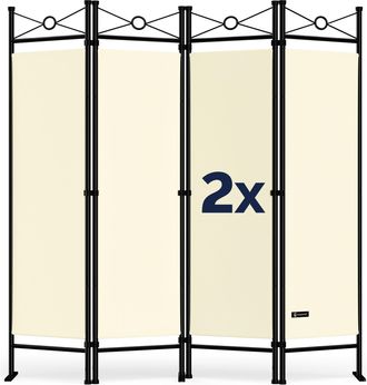 Deuba Casaria Biombo Divisor Lucca Separadores 180x163cm Set De 2 Paredes Divisoras Interior 4 Paneles De Tela