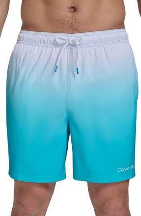 Calvin Klein Sky Gradient Core Volley Swim Trunks in Atlantis at Nordstrom Rack, Size Xx-Large