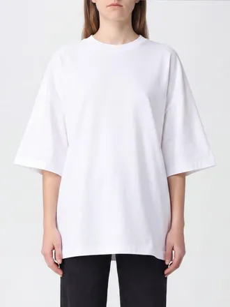 Haikure Oversized Cotton T-Shirt with Crew Neck and Back Slit