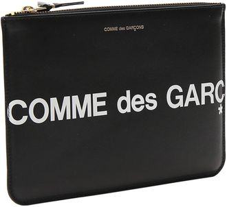 Comme Des Gar&ccedil;ons Kleinleder - logo print pouch - Gr. unisize - in Schwarz - f&uuml;r Damen