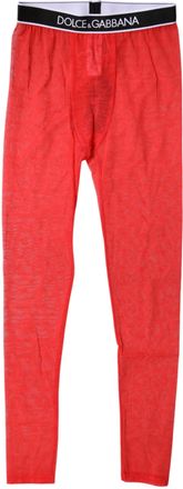 Dolce & Gabbana Red Logo Lace Lingerie Tight Pants Womens Underwear
