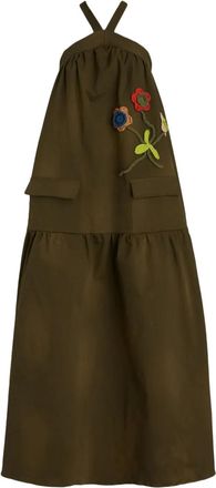 Tu Lizé Abito lungo con ricamo - Verde