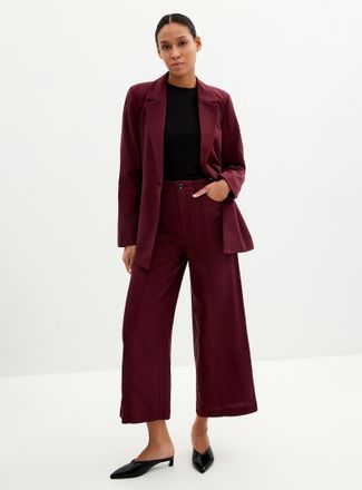 Contemporaine Womens Lyocell-linen cropped pant Fit: Wide leg, high rise