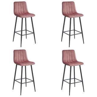 OEM Taburete Pozza - Terciopelo Rosa Oscuro / Patas Negras X 4