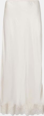 Rixo Matilde lace-trimmed satin slip skirt