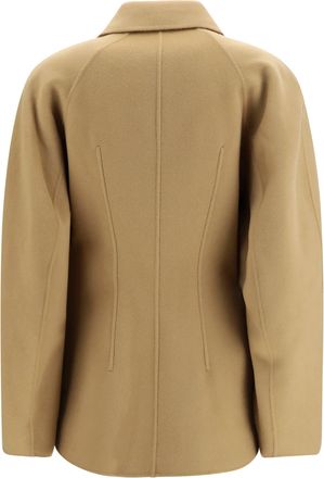 R&oacute;he Womens Sculptural Oversized-Sleeve Jacket Camel
