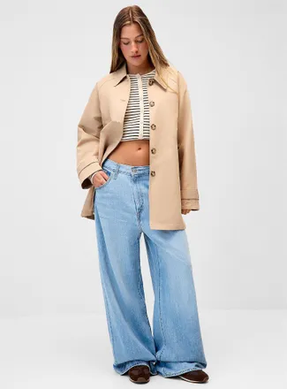 Twik Womens Loose twill trench coat