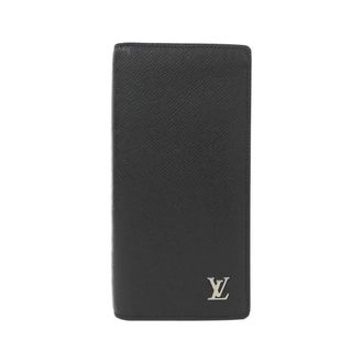 Louis Vuitton Black Leather Long Wallet (Bi-Fold) (Pre-Owned)