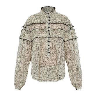 Isabel Marant Overhemden, Dames, Beige, L, Katoen, Doane Top