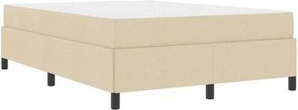 vidaXL Box Spring Bed Cream, Black 140 x 190 cm Vidaxl